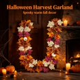 thumbnail image 3 of Halloween Fall Maple Leaf Garland with Pumpkins & Pine Cones, 6.5Ft Artificial Autumn Harvest Mantel Decor, Indoor Table, Stair Rail Seasonal Ornament for Thanksgiving Home Decoration, 3 of 9
