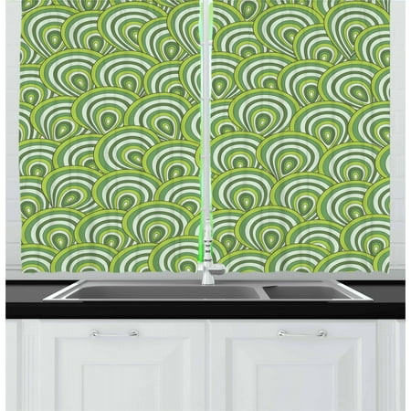 Feather Curtains 2 Panels Set Peacock Design With Bullseye