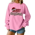 thumbnail image 2 of JFGHDG Christmas Sweatshirts Womens Long Sleeve Tops Womens Sweatshirt Oversized Sweatshirt 3/4 Sleeve Tops for Women Womens 3/4 Sleeve Tops Long Hoodies for Women Pink 2XL, 2 of 5