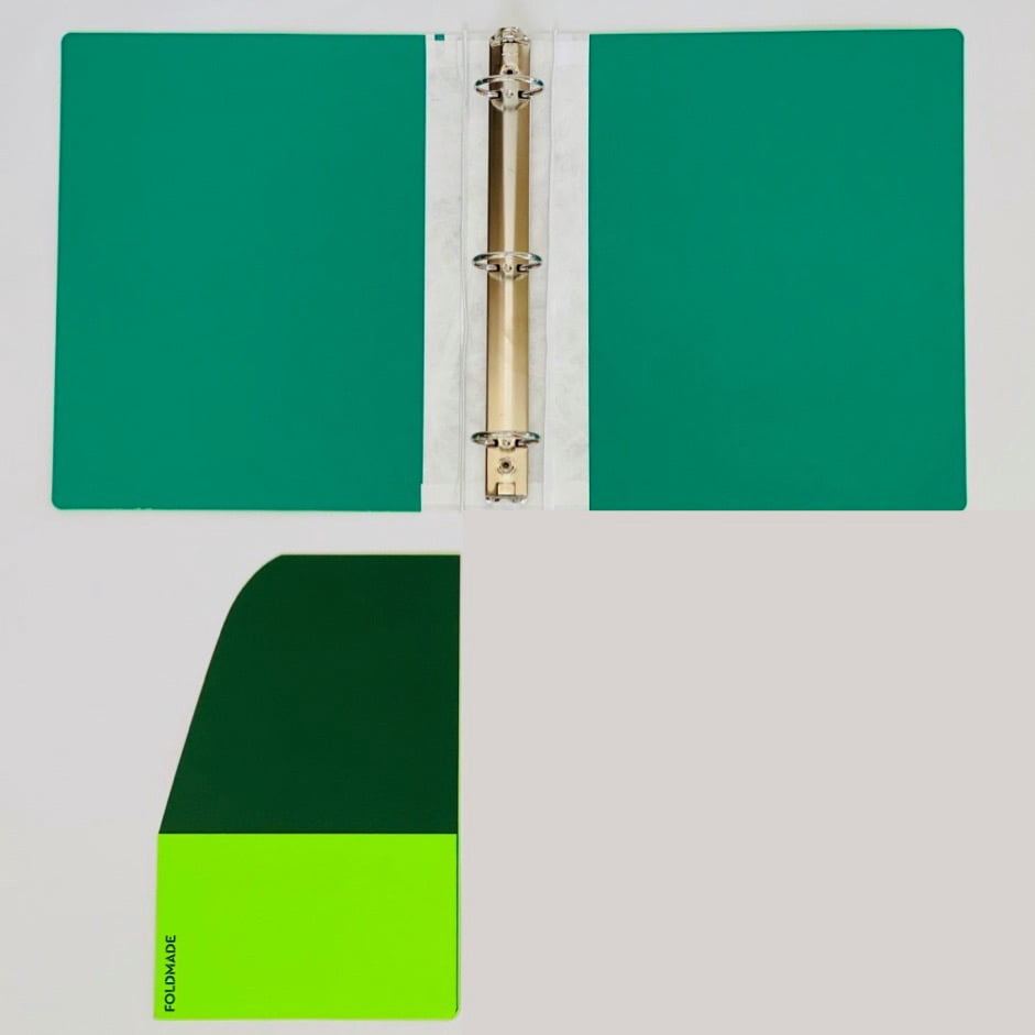 Foldmade Paperboard 3-Ring Binder, 1.5" Malibu Green, 275 Sheets