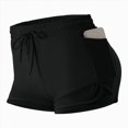 thumbnail image 4 of KPOPLK Running Shorts for Women - Athletic Quick Dry Sports Womens Shorts High Waisted Gym Workout Yoga Shorts with Pockets for S-2XL Size XL,Black, 4 of 6