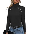 thumbnail image 2 of Top de manga larga con cuello alto para mujer,Camiseta ajustada con cuello alto de manga larga y cuello alto para mujer Camisa de manga larga con cuello alto para mujer Compacta y ligera, 2 of 6