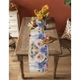 thumbnail image 5 of Pink Purple Roses Table Runner 108 Inches, Vintage Spring Botanical Wooden Bed Runner Dresser Scarves Tabletop for Indoor Outdoor Parties/Ceremony/Banquet, 13"x 108", 5 of 8