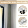 thumbnail image 3 of Double Row Curtain Tracks, Heavy Duty Drop Curtain Rails, Aluminum Alloy Ceiling Drape Track Set for Living Room Bedroom (White), 3 of 4