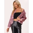 thumbnail image 2 of Chaqueta de Bombardero de Lentejuelas Allegra K Para Mujer Rosas M, 2 of 6