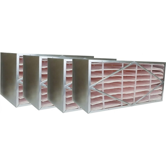 Filterbuy 20x24x12 MERV 13 No Header, Rigid Cell Box Filters HVAC Replacement (4-Pack)
