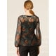 thumbnail image 5 of AllegK Blusas Tops Peplum De Encaje Semitransparente De ManLarCon CintuAnudaPaMujer Verde L, 5 of 6