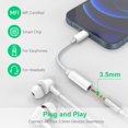 thumbnail image 2 of GHSDFBB [Apple MFi Certified] iPhone 3.5mm Headphones Adapter, Lightning to 3.5 mm Headphone/Earphone Jack Converter Audio Aux Adapter Dongle Compatible with iPhone 14 13 12 11 Pro Max XS XR, 2 of 7