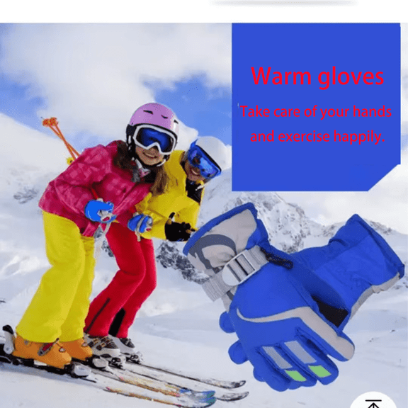 Jacenvly Gloves Winter Kids Child Winter Warm Windproof Snow Snowboard Ski Sports Gloves