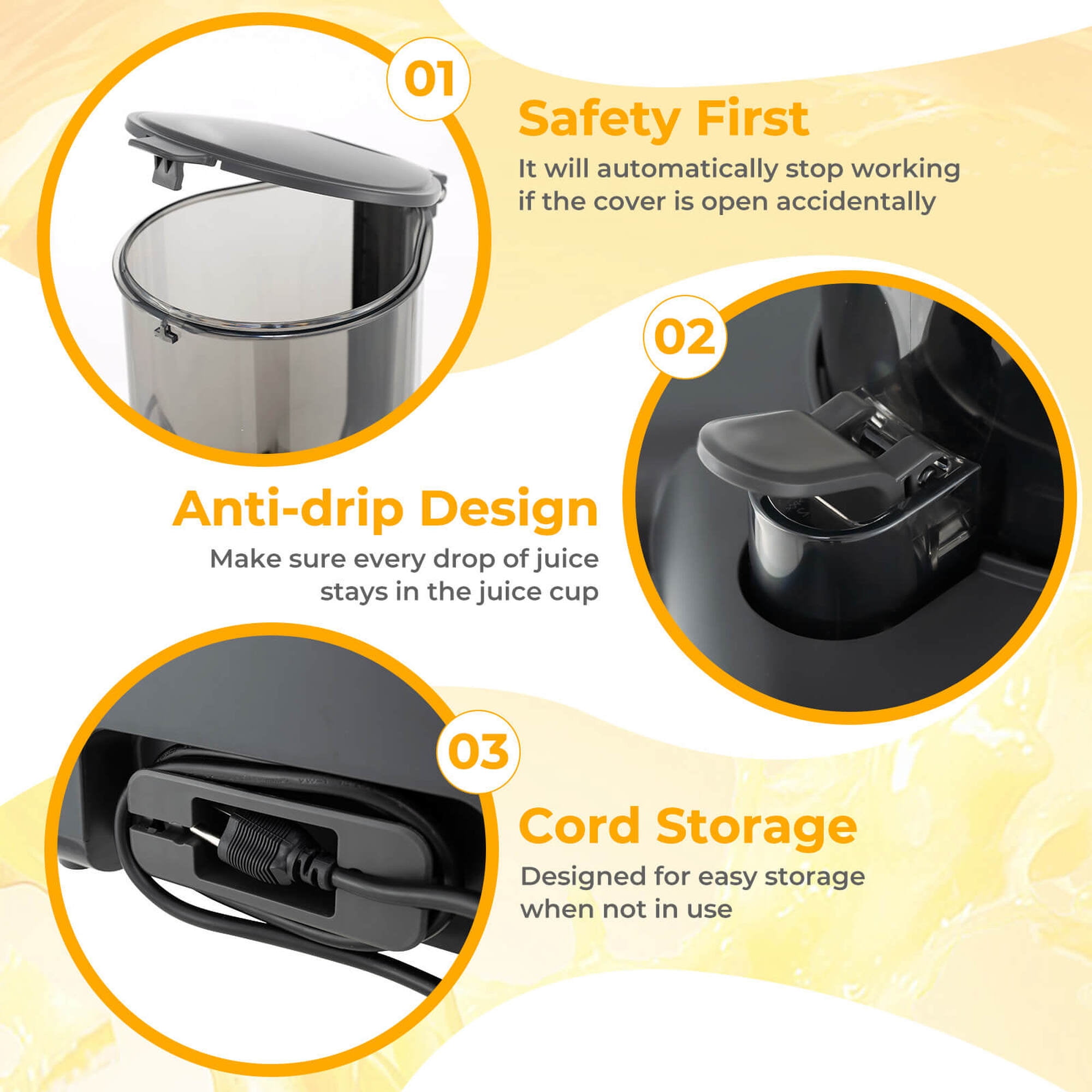 Costway Cold Press Juicer Machine Professional Slow Masticating Juicer with Reverse Button
