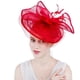 thumbnail image 3 of Fascinator Hat Feather Party Pillbox Sombrero Flor Derby Sombrero para Mujer - rojo, 11 Yinane Casquillo nupcial de la boda, 3 of 8
