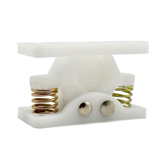 TFixol Heavy-Duty Zinc Alloy & Plastic Door Latch with Spring Lock, White Plastic Door Stopper, Easy Installation for Cabinets, Drawers & Doors