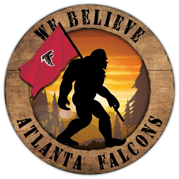 Atlanta Falcons 12'' We Believe Bigfoot Circle Sign