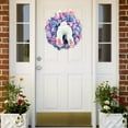 thumbnail image 4 of veasfak Easter Bunny Door Wreath Decor for Front Door, Easter Rabbit with Flowers Spring C, 4 of 9