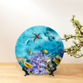 thumbnail image 6 of Honeii Corals and Tropical Fish Print Elegant Bone China Decorative Plate, Porcelain Plate,Art Crafts,Ceramic Ornaments for Home Office Wall Decor-10in, 6 of 6