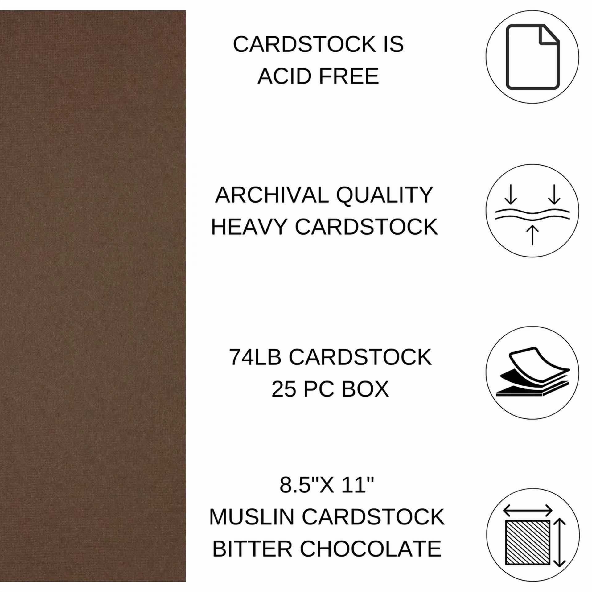 Pa Paper Accents Textured Cardstock 8.5" X 11" Bitter Chocolate, 74Lb Colored