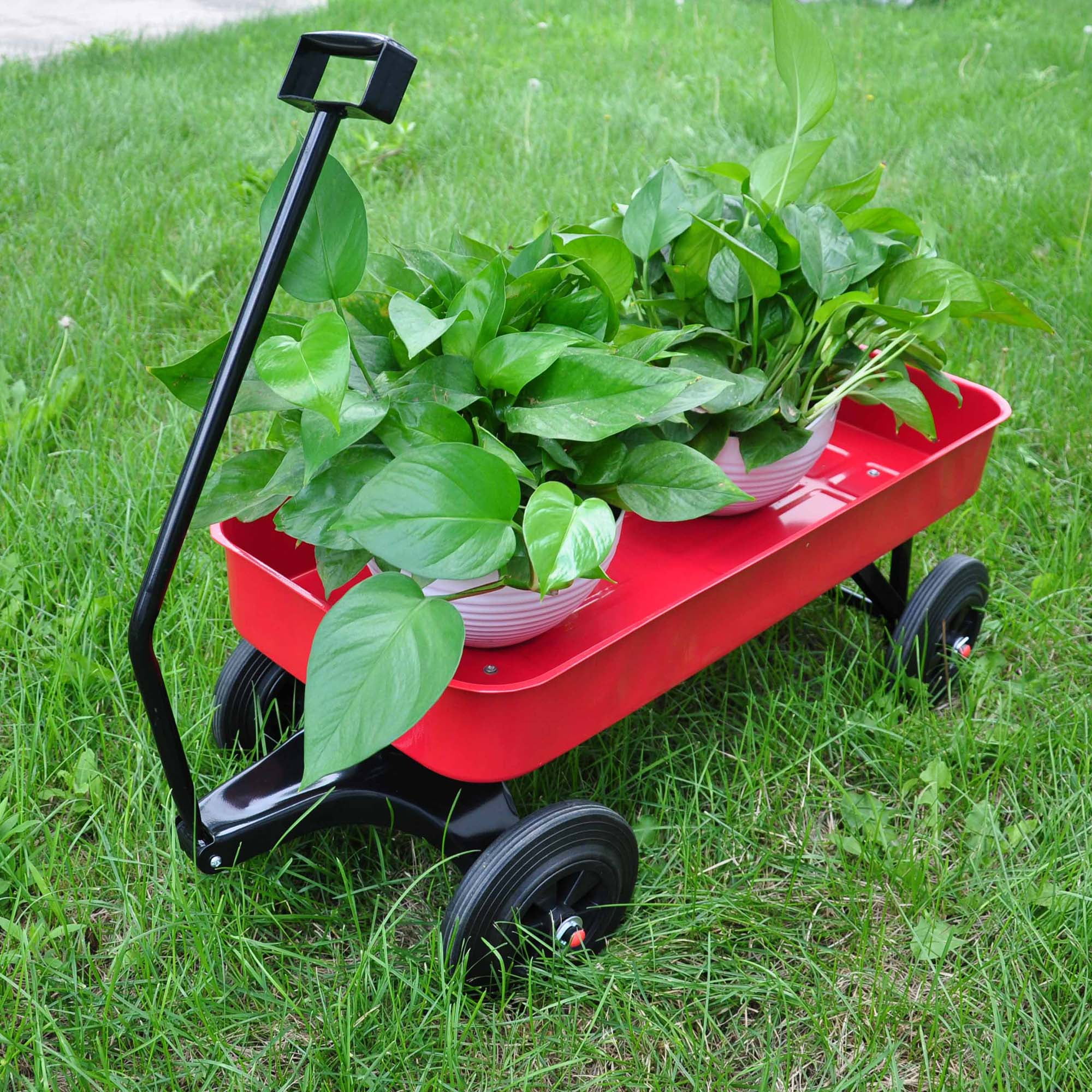 HeavyDuty Cargo Cart Dump Wagon, AllTerrain Wagon Cart w/ 8" Solid