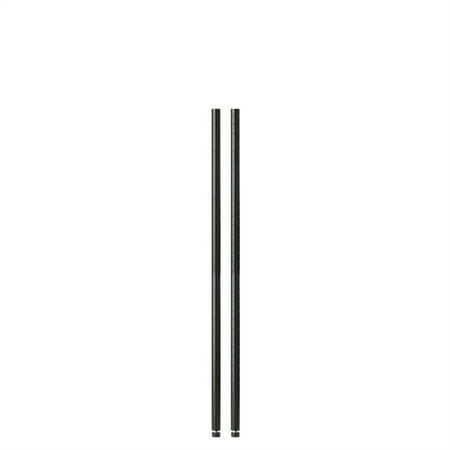Honey Can Do Pole with Leg Levelers, Pack of 2, 48", Black