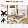 thumbnail image 5 of SESSLIFE Twin Bed Frame with LED Headboard, Modern Wood Bed Frame with Charging Station, Platform Bed with Under Bed Storage for Bedroom, Easy Assembly,White, 5 of 8