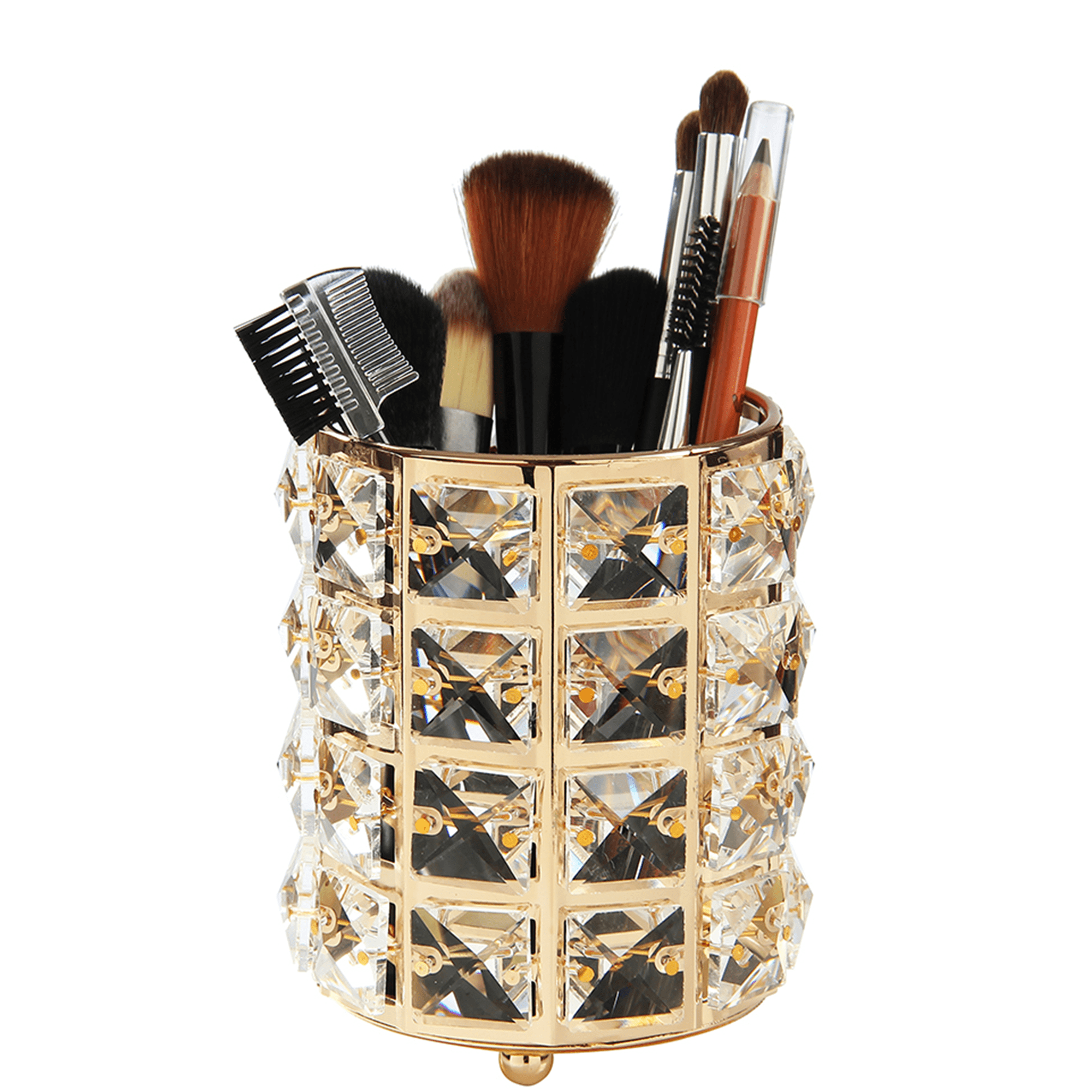 GINA JOYFURNO Crystal Makeup Brush Holder Organizer, Bling Cosmetics