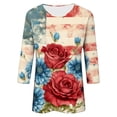 thumbnail image 4 of Lorytime Tshirts Shirts for Women 4th of July Tops Patriotic Graphic Outfits Lorytime 3/4 Sleeve Holidays Clothes, 4 of 7