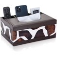 thumbnail image 1 of PU Leather Tissue Bo Cover, Remote Control Holder Large, Rectangle Multifunctional Desktop Organizer for Office Supplies/Phone/Pen/TV Remote Controllers, Napkin Holder Storage Bo , Brown - -, 1 of 7