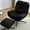 Black-065C, variant on OTHNIEL Velvet Swivel Accent Chair with Ottoman Round Reading Chair with Foot Stool Set Deep Green