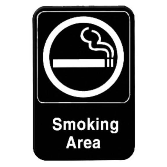 SMOKING AREA - Information Sign with Symbols Door Sign 6" x 9"