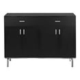 thumbnail image 2 of Furniture of America Coloma Wood 2-Drawer Buffet Server in Black and Chrome, 2 of 10