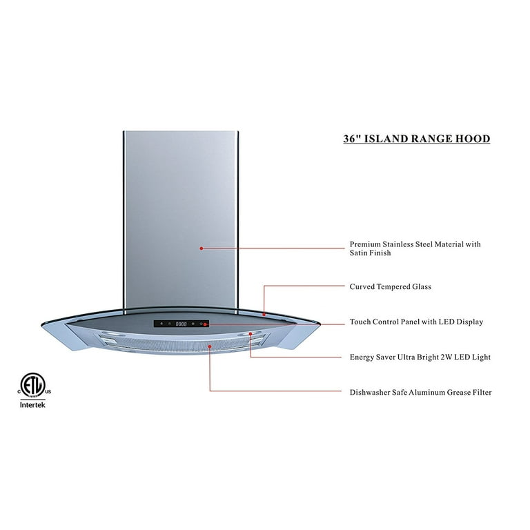 Winflo 36 2024 island range hood
