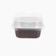 thumbnail image 1 of Nvzi 100 mini moldes de aluminio para hornear cupcakes con tapas, recipientes desechables para pasteles, moldes para flan, pudín, suflé, fiesta, boda (marrón), 1 of 5