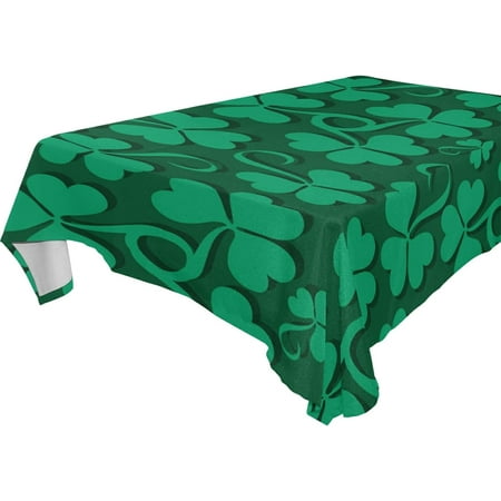 

Hidove St Patrick s Day Clover Tablecloth Waterproof Washable Polyester Square Table Cover Durable Tablecloth for Kitchen Dining Table Party Decor (60 X 60 Inch)