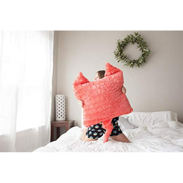 Pillowtex Plush 18'x18' Throw Pillow with Cover-Coral- from