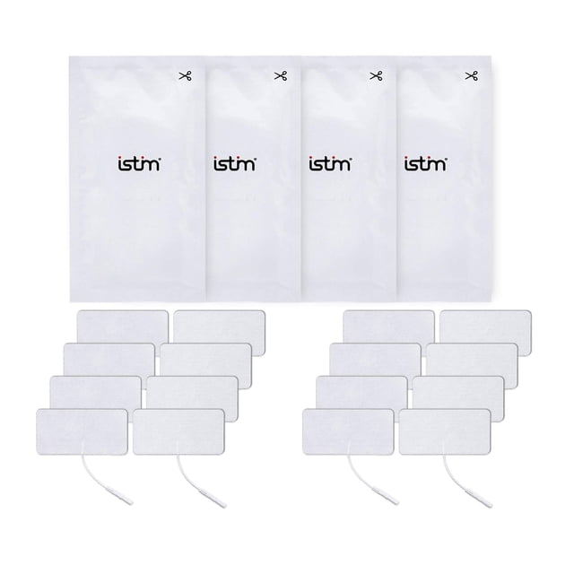 Electrodos TENS iStim Super Soft de 5 x 5 cm para masaje TENS EMS - Gel 100 % japonés (5 x 10 cm - 16 unidades)