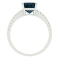thumbnail image 4 of Solitaire with Accents Engagement Ring for Women - 2.7ct Natural London Blue Topaz in 14K White Gold Promise Ring, 4 of 6