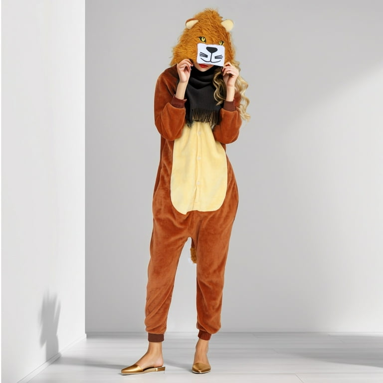XFHLMJFF Onesies Pajamas For Women Comfy Casual Plush Warm Cute Animals With Zippered Breathable Sleepwear Nightwear Walmart