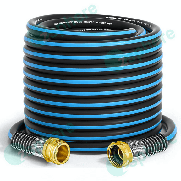 iMeshbean 5.8" Heavy Duty Garden Hose 100ft Hybrid Water Hose 3/4" NH Solid Brass Garden Irrigation Hose 300psi