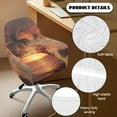 thumbnail image 5 of Whosucclay Sunset Palm Trees Print Curved Back Chair Covers Breathable Computer Chair Slipcover with Arms Washable Swivel Armrest Curved Back Cover for Office Banquet Vanity Bedroom, 5 of 7