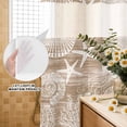 thumbnail image 3 of No Hook Shower Curtain, Brown Coastal Shower Curtains for Bathroom with See Through Top Window, Nautical Starfish Coral Jellyfish Shell Sea Waterproof & Washable Bath Curtain Narrow 54"x78", 3 of 9