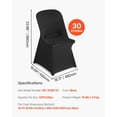 thumbnail image 3 of Black Stretch Chair Covers, 30-Piece Set for Wedding Party Banquet, Polyester Spandex Slipcovers Fits Chairs up to 18.1x19.7x33.9 Inches, 3 of 11