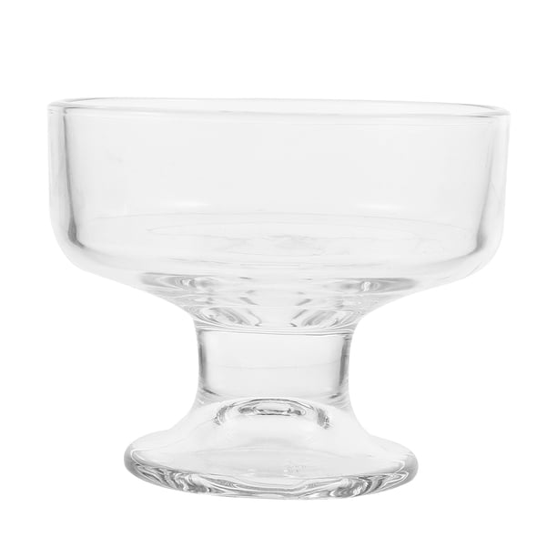 Taza de helado transparente Tazón de postre de vidrio Taza de cristal con patas Taza de postre de vidrio(220ml)
