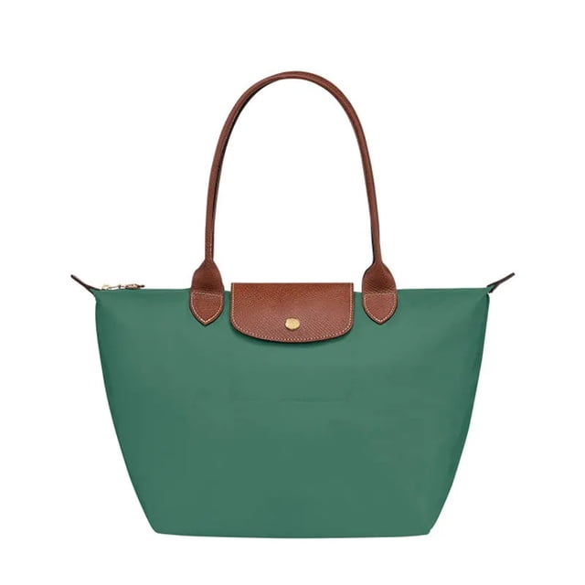 Bolso de mano con forma de bola de masa de nailon para mujer, bolso de mano de gran capacidad con asa de cuero, impermeable, plegable, de un solo hombro