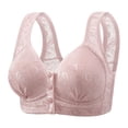thumbnail image 2 of NIEWTR Bras for Older Women No Underwire Front Closure Comfort Senior Wireless Snap Closing Bra Full Coverage Bralette for Senior, Everyday Bra(Pink,L), 2 of 3
