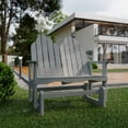 thumbnail image 3 of Wildridge Classic Adirondack Glider, Light Gray - Outdoor Weather Resistant Recycled HDPE Glider for Porch, Patio, Deck, 3 of 4