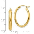 thumbnail image 2 of 14k Yellow Gold Polished 3.5mm Oval Hoop Earrings - 2.3 Grams - Measures 25x18mm, 2 of 2