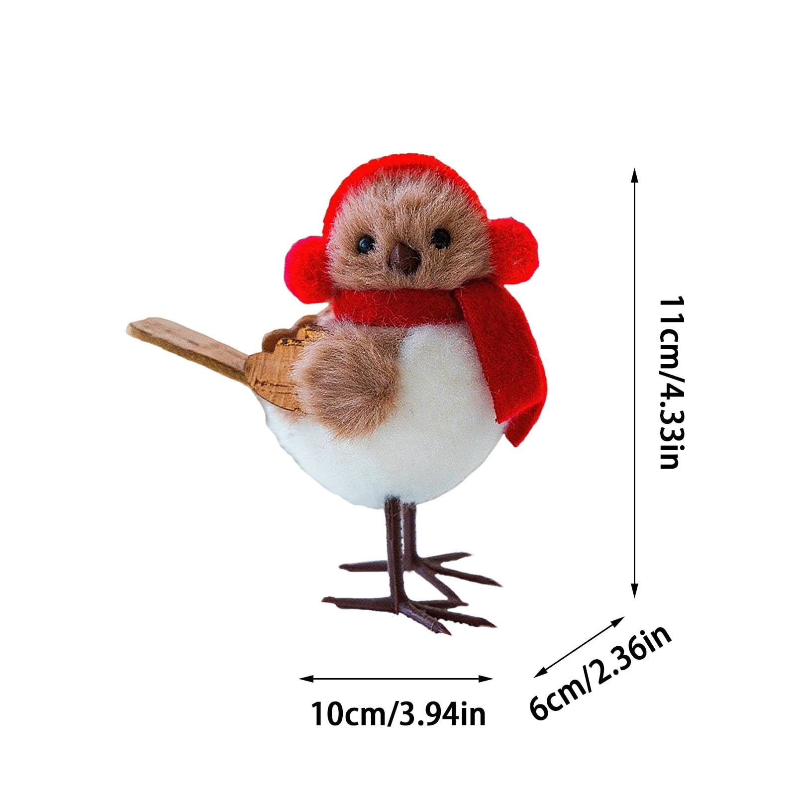 Birds Decorations: Standing Bird Figurines With Scarf & Hat For Xmas Tabletop Holiday Party Ornament Desktop Ornament Home Decor