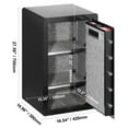 thumbnail image 4 of KFFKFF Single Door 4.0 cu.ft Security Safe, Key, Password & Fingerprint Access, Includes Fireproof Bag, Key Organizer, LED, 2 Shelves - Ideal for Cash, Papers, Jewelry, Black, 4 of 9