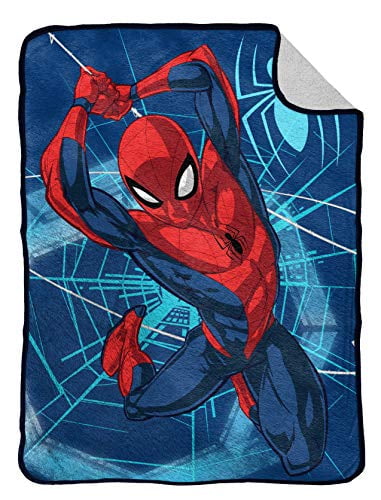 Spiderman Silk Touch Sherpa Baby Blanket Disney and Marvel Designs 60x80 