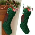 thumbnail image 3 of Personalized Christmas Stockings, Christmas Stockings with Name Tags, 17.7 inch Large Cable Knitted Xmas Hanging Stocking with Blank Bead Wood Tag, Knitted Stockings for Mantels, Fireplace Decor, 3 of 7