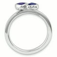 thumbnail image 2 of Sterling Silver Stackable Expressions Cr. Sapphire Double Heart Ring Size 6, 2 of 3